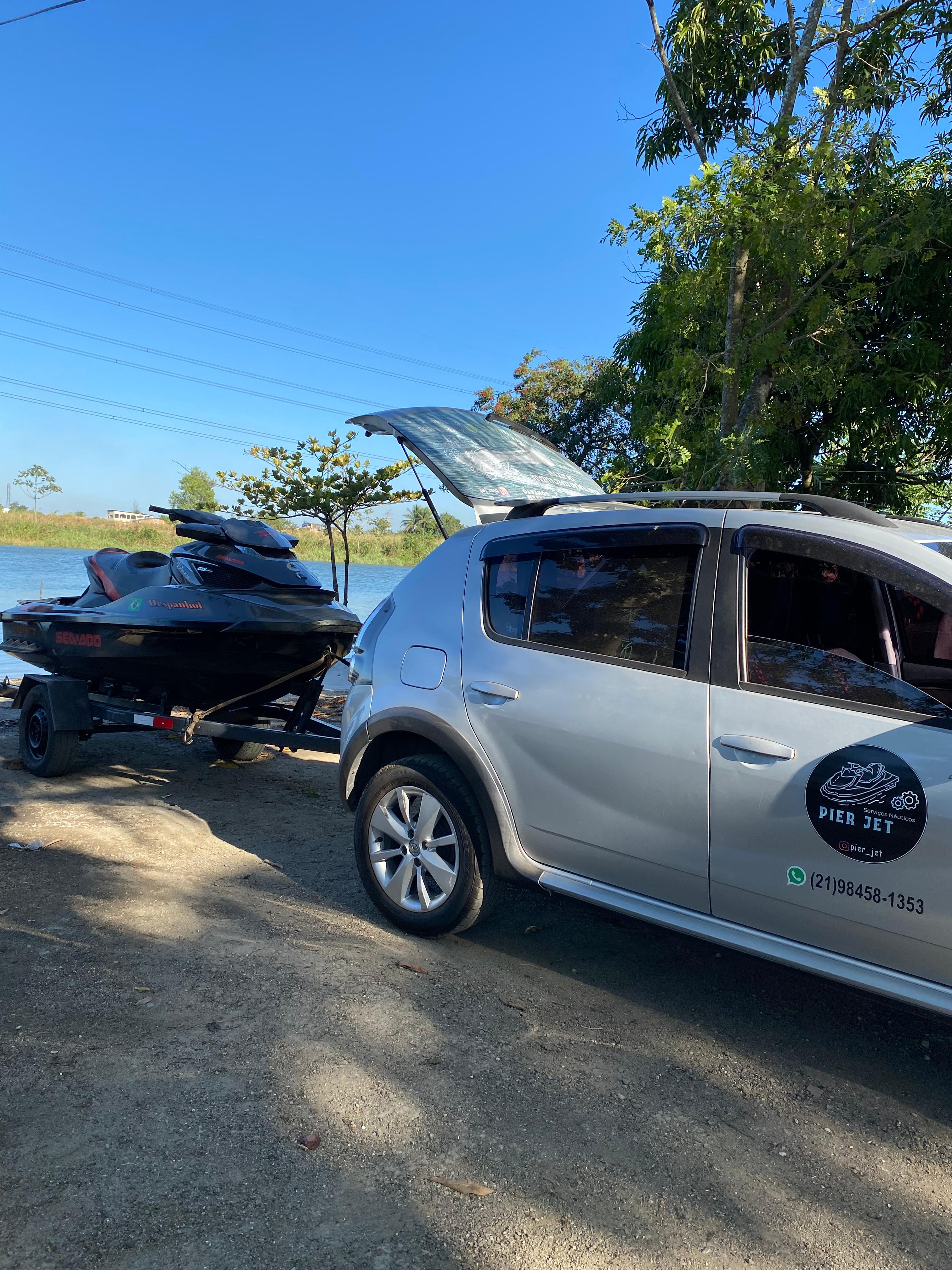 Área segura para teste de pilotagem de jet skis